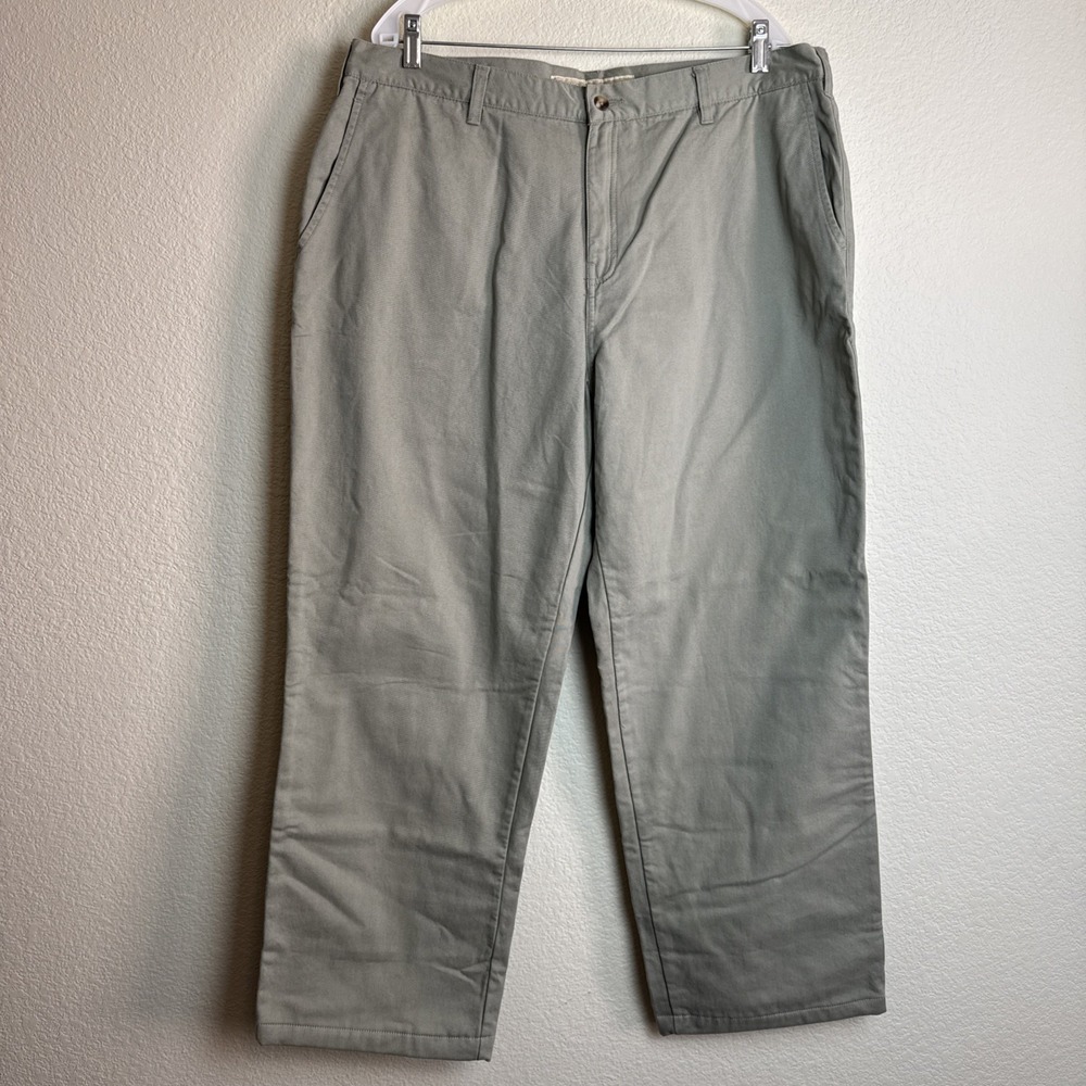 Cabelas Womens 20 Flannel Lined Pants Chinos Olive Green Work Hiking Outdoor New